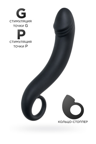 Анальный стимулятор TOYFA POPO Pleasure, водонепроницаемый, силикон, черный, 18 см, Ø 3,5 см