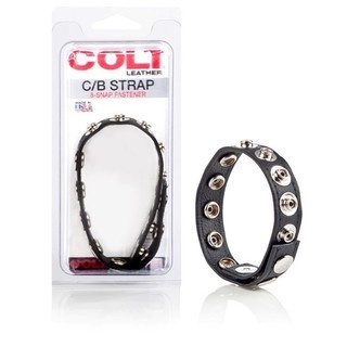 Эрекционное кольцо-утяжка Colt - Leather C/B Strap 8-snap Fastener