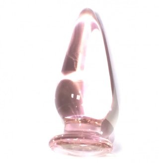 Анальная втулка стеклянная розовая 10,5 см