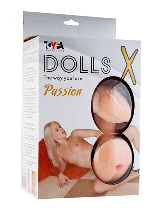 Кукла надувная Dolls-X Passion, Блондинка. Кибер вставка: вагина-анус.
