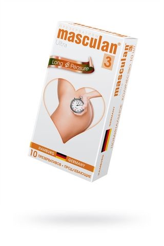 Презервативы Masculan Ultra 3, 10 шт. Кольца и пупырышки с анестетиком (Long Pleasure) ШТ