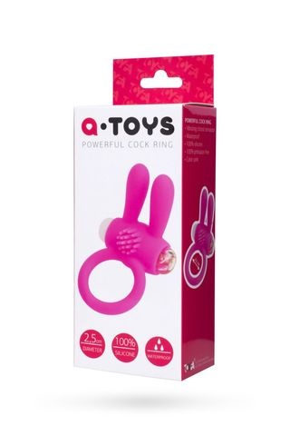 Виброкольцо розовое A-toys кролик