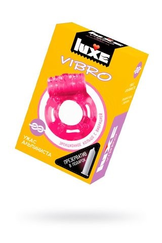 Виброкольцо LUXE VIBRO Ужас Альпиниста + презерватив, 1 шт